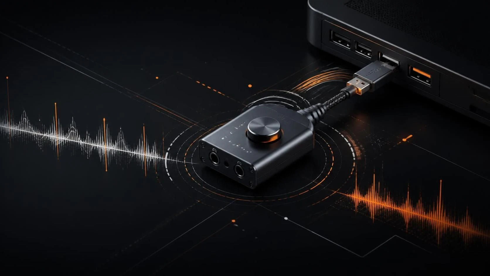 Внешняя звуковая карта USB выдает треск щелчки и задержку звука